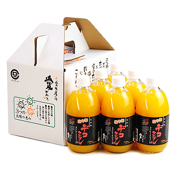 愛媛県産100％ストレート果汁ジュース　デコすけ（不知火） 6本
